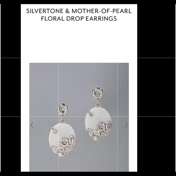 WHBM stone & mother of pearl floral drop earring - Picture 6 of 14